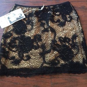 COPY - Zip Front Black Lace Ann Ferriday Skirt XS